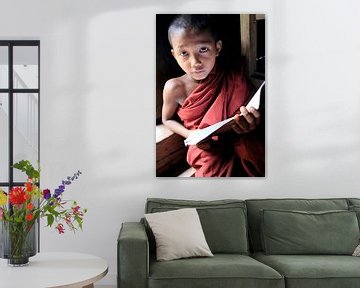 Junger buddhistischer Mönch in Myanmar von Gert-Jan Siesling