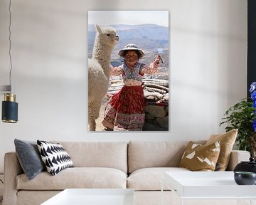 Girl with alpaca by Gert-Jan Siesling