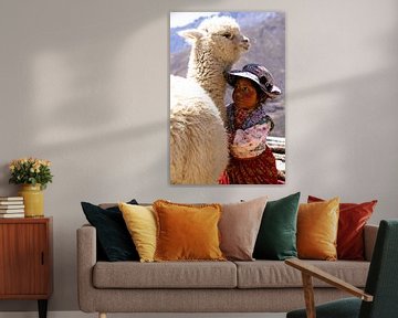 Girl with alpaca by Gert-Jan Siesling