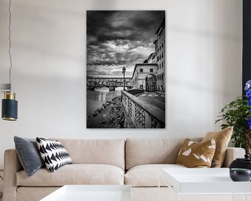FLORENCE Ponte Vecchio | Monochrome van Melanie Viola