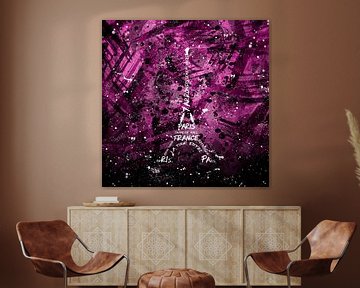 Digital Art Eiffel Tower | pink