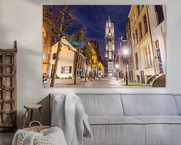 Dom Toren vanaf Zadelstraat in Utrecht van Dimitri van Beerschoten