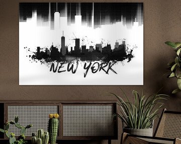 Graphic Art NYC Skyline | zwart   van Melanie Viola
