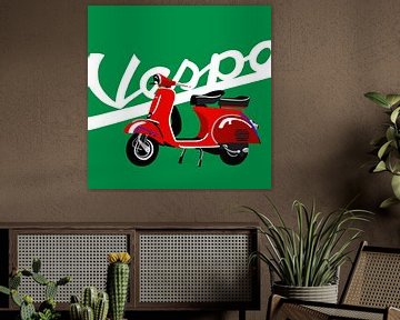 Vespa on green by Jole Art (Annejole Jacobs - de Jongh)