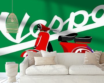 Vespa op groen van Jole Art (Annejole Jacobs - de Jongh)