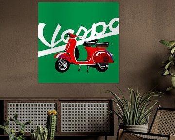 Vespa op groen van Jole Art