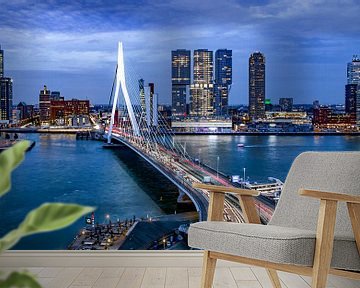 Skyline Rotterdam by Night  - Rotterdams Finest !  Kleur van Sylvester Lobé