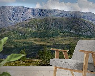 Groot panorama van de Besseggen bergkam  in NP Jotunheimen, Oppland, Noorwegen van Martin Stevens