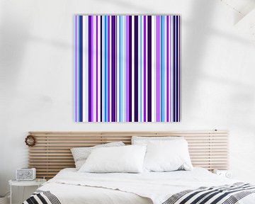 Striped art lilac blue van Patricia Verbruggen