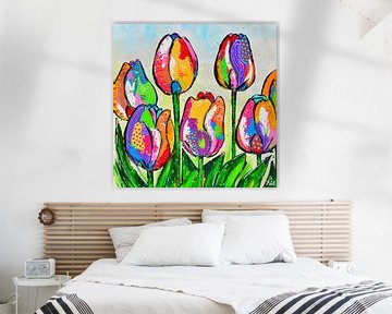 Tulpen uit Amsterdam van Vrolijk Schilderij