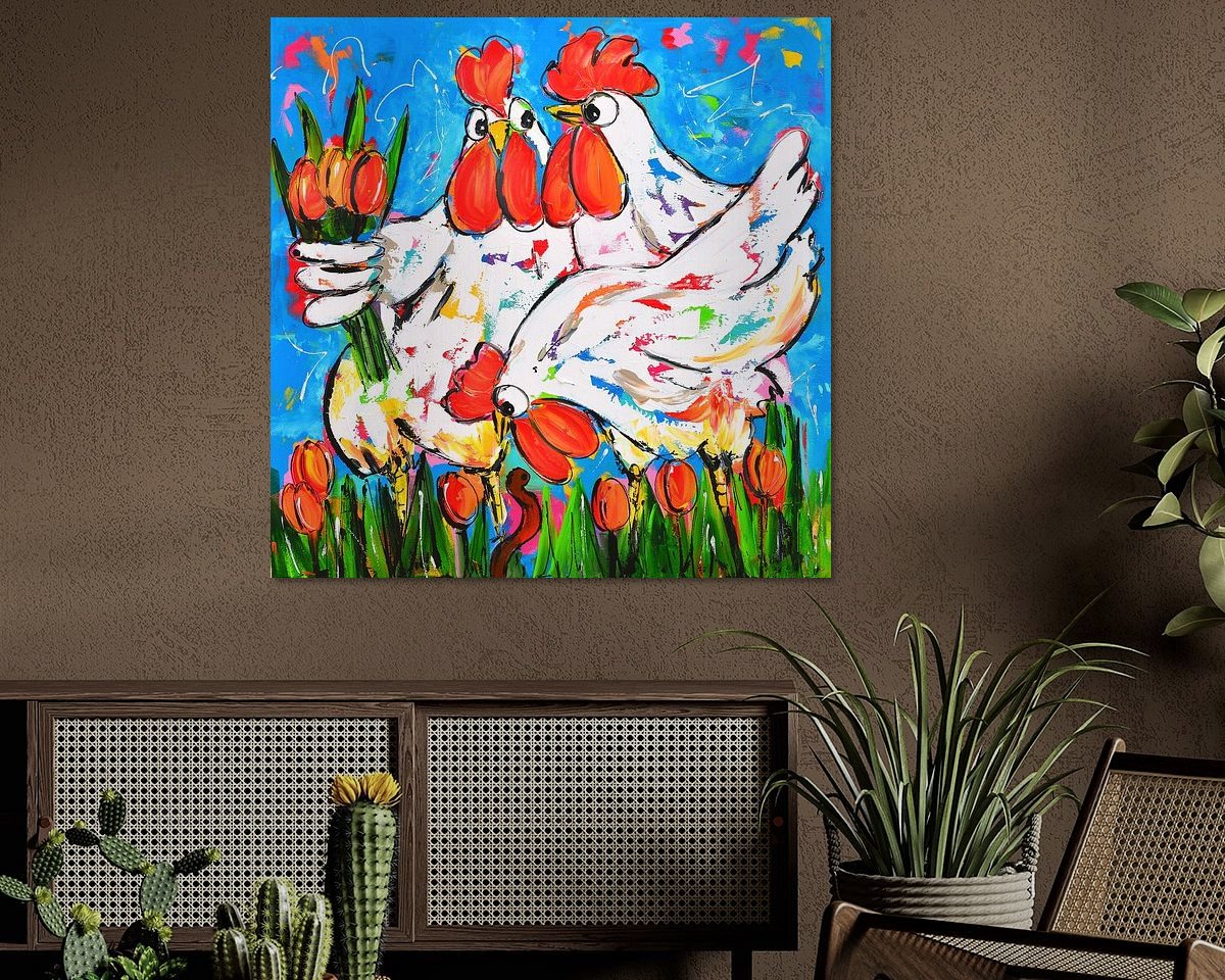 Voorbeeld van het werk in een kamer