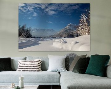 Vue sur la Zugspitze en hiver près de Farchant sur Andreas Müller