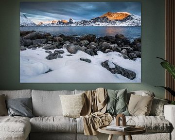 Sneeuwlandschap in Senja / Lofoten, Noorwegen van Martijn Smeets