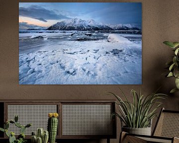 Winterlandschap op de Vesteralen / Lofoten, Noorwegen van Martijn Smeets