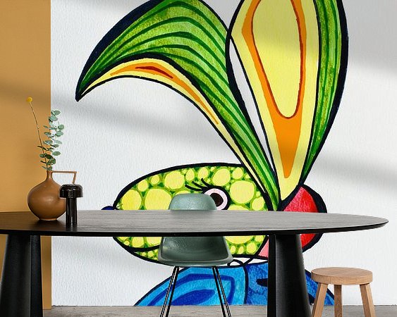 Voorbeeld van het werk in een kamer