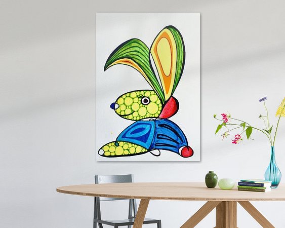 Voorbeeld van het werk in een kamer