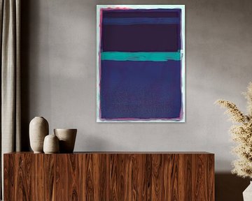 Abstract schilderij in blauwtinten, colorfieldpainting