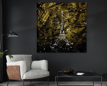 Digital Art Eiffel Tower | golden