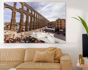 Aquaduct in Segovia (Spanje) van Eddo Kloosterman