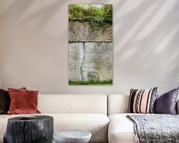 stehendes Panorama einer Mauer des Fort Nieuwersluis bei Nieuwersluis, Niederlande von Martin Stevens