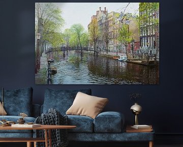 Schilderij: Amsterdam, Oudezijds Voorburgwal