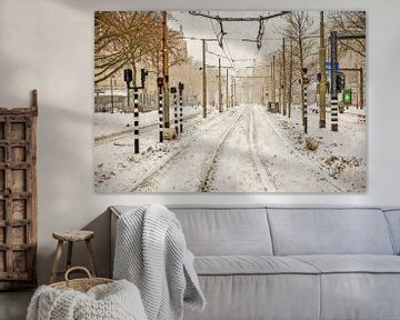 Sneeuw op de Coolsingel van Frans Blok