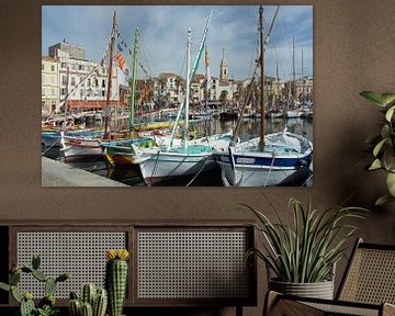 Small fishermans ships in authentic french port by Gert van Santen