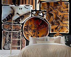 Voorbeeld van het werk in een kamer