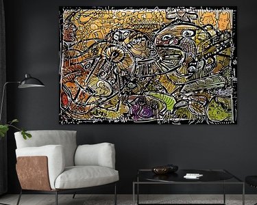 Voorbeeld van het werk in een kamer