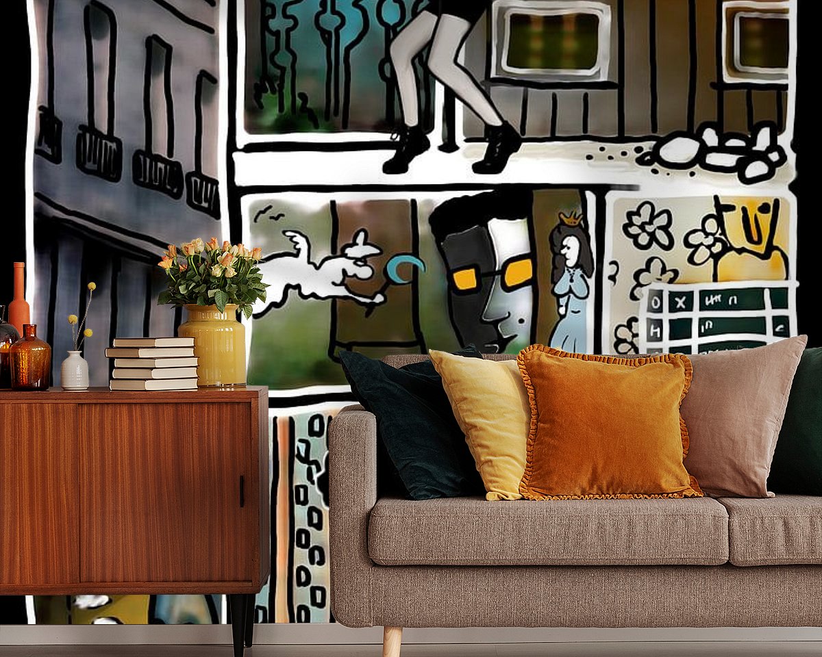 Voorbeeld van het werk in een kamer