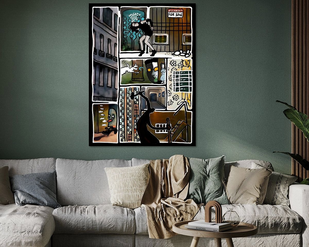 Voorbeeld van het werk in een kamer