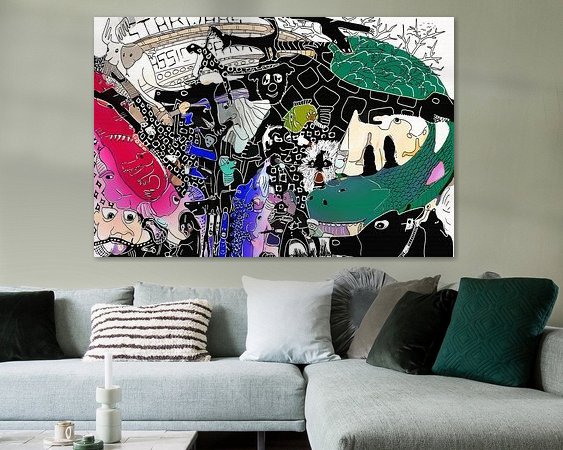 Voorbeeld van het werk in een kamer