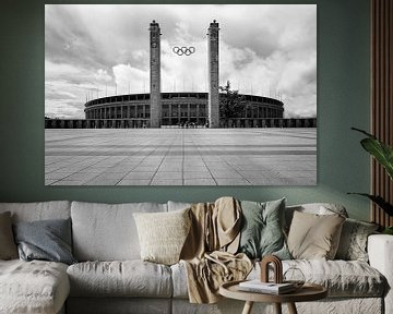 Olympiastadion Berlin in zwart-wit (1) Historisch Berlijn Duitsland van Halfway between San Quirico and Berlin