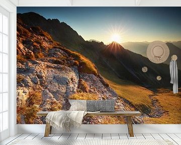 sunrise in rocky Alps by Olha Rohulya