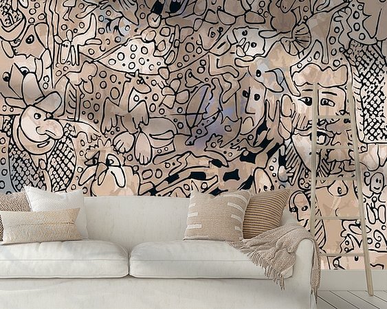 Voorbeeld van het werk in een kamer