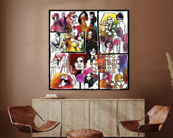 Voorbeeld van het werk in een kamer