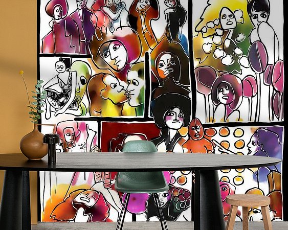 Voorbeeld van het werk in een kamer