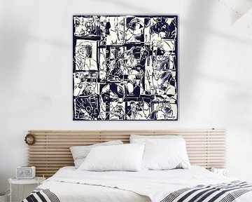 Collage van een dag leven in zwart wit  van Henk van Os