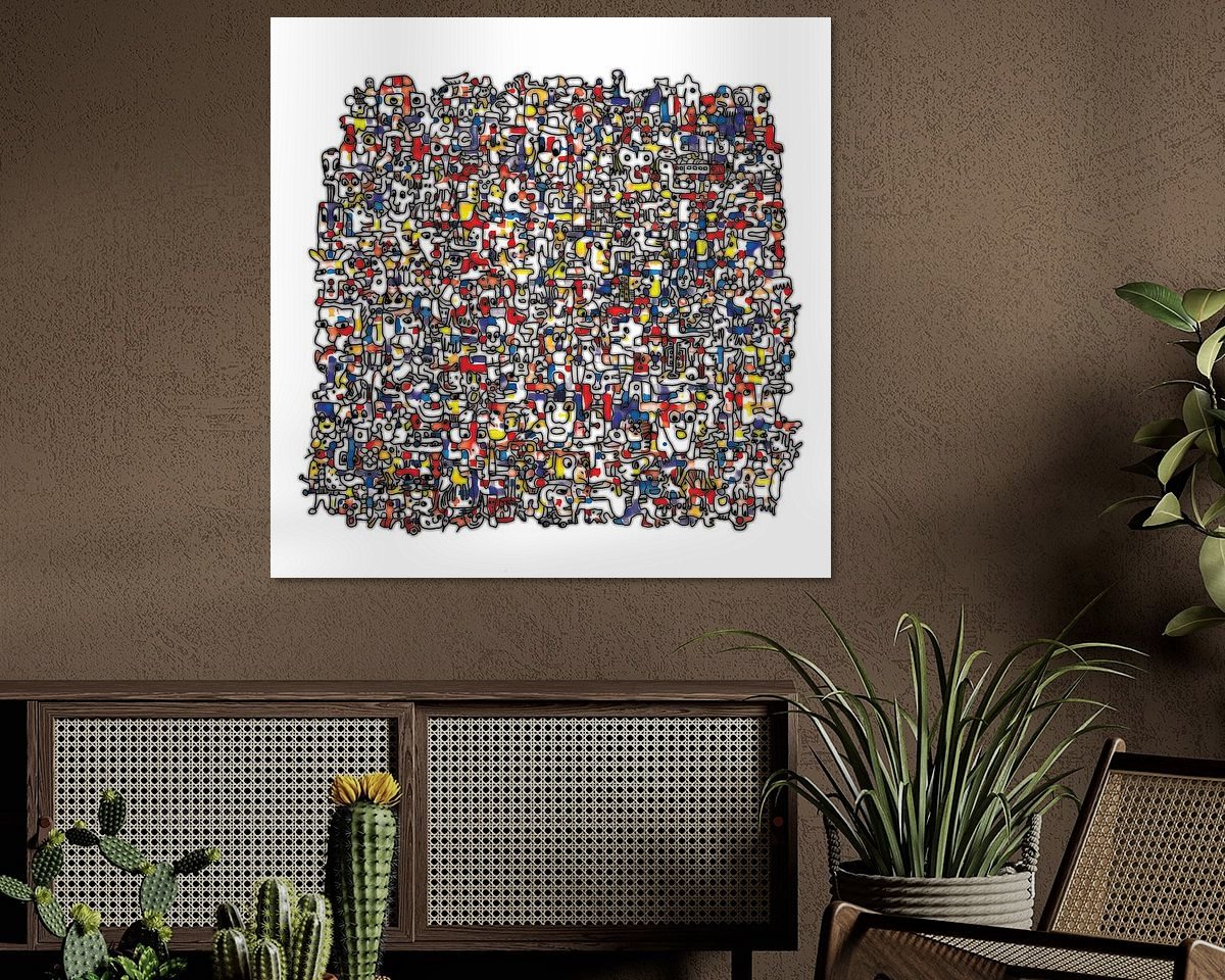 Voorbeeld van het werk in een kamer