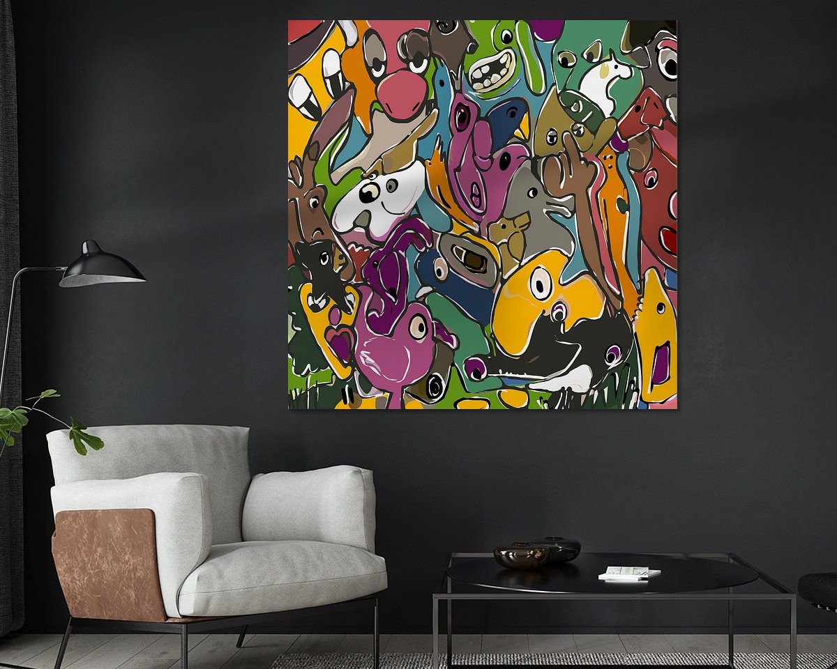 Voorbeeld van het werk in een kamer