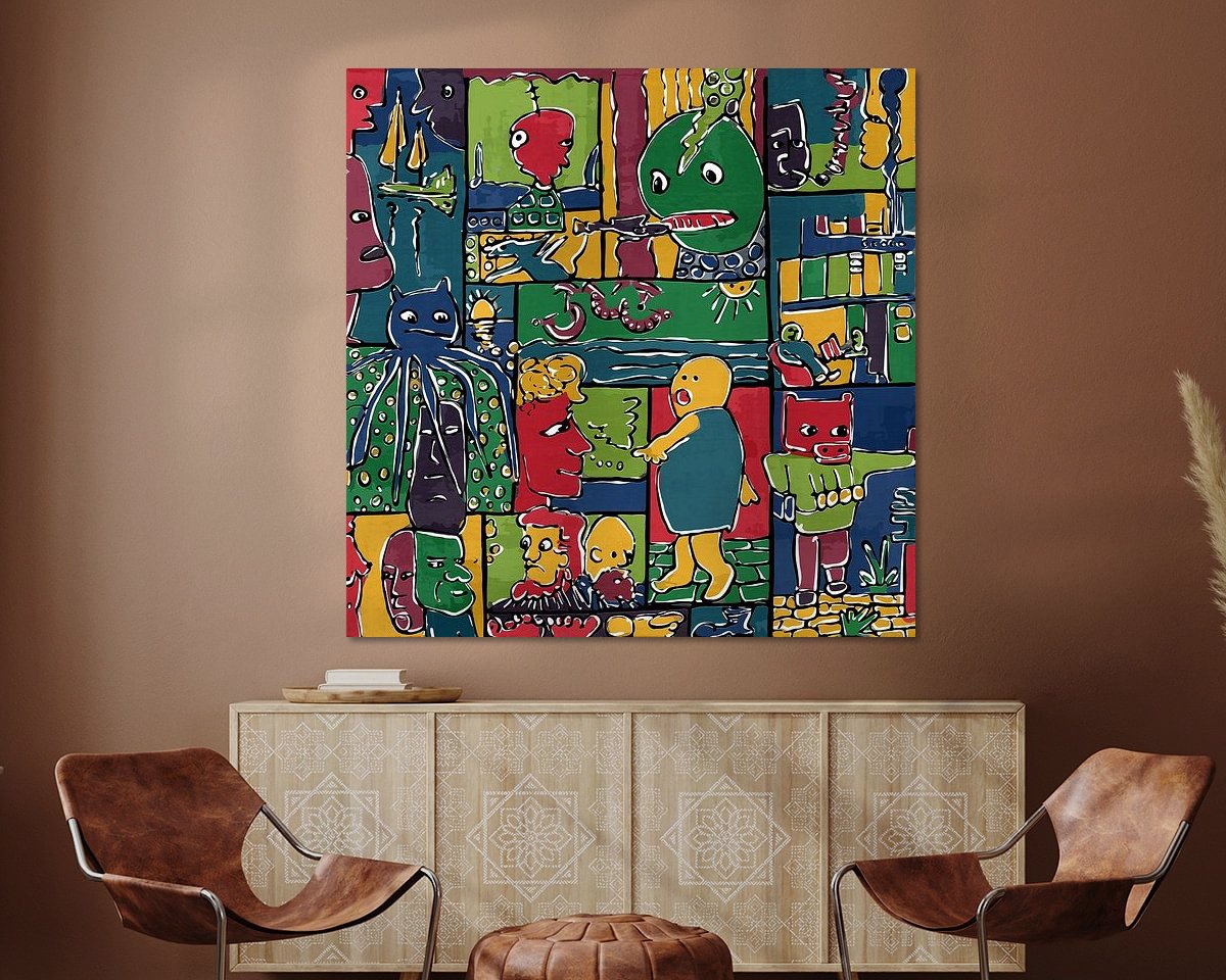 Voorbeeld van het werk in een kamer