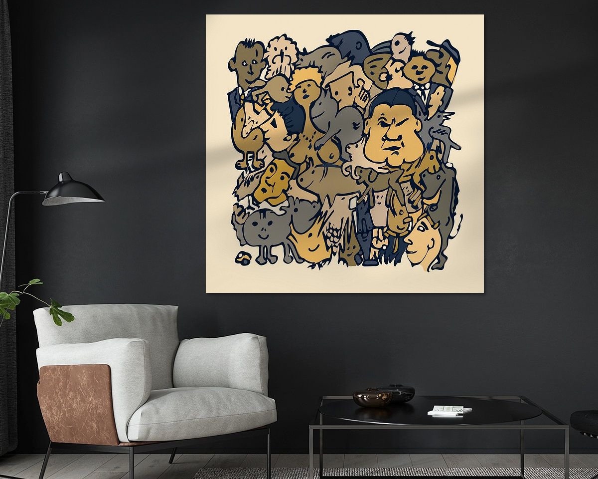 Voorbeeld van het werk in een kamer