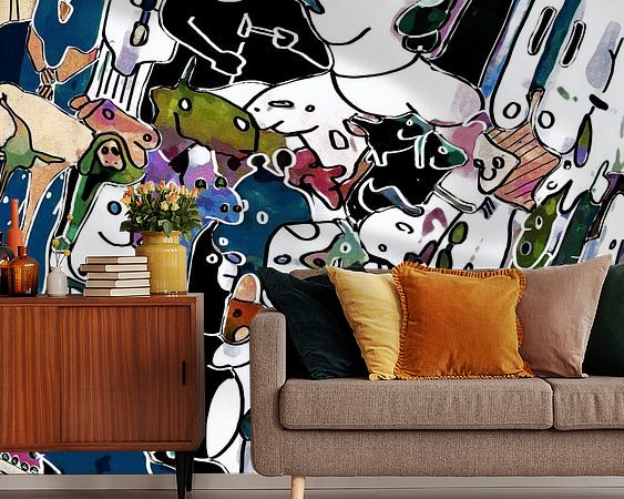 Voorbeeld van het werk in een kamer