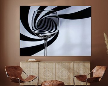 Abstract - silhouet achter wijnglas sur Erik Bertels