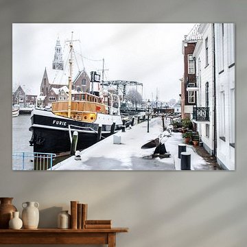 Maassluis onder het sneeuw