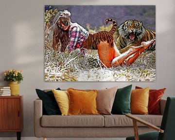 meisje met tijger-girl with Tiger-fille avec Tiger-Mädchen mit Tiger van aldino marsella