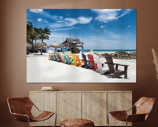 strandstoelen en kleur op Palmbeach Aruba
