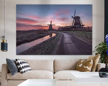 De molens van de Zaanse Schans in ochtendlicht van Mirjam Boerhoop - Oudenaarden