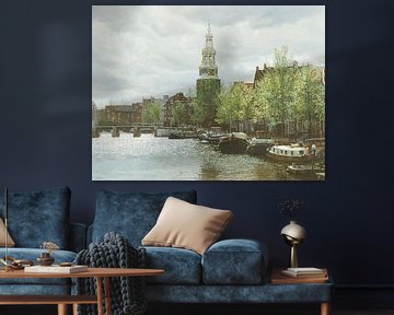 Schilderij: Waalseilandgracht, Amsterdam van Igor Shterenberg