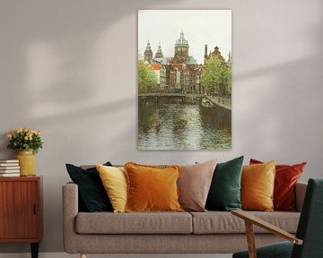 Schilderij: Oudezijds Voorburgwal, Amsterdam van Igor Shterenberg